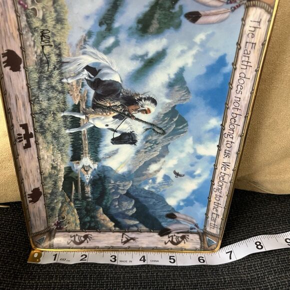 WE BELONG TO THE EARTH Franklin Mint American Indian Heritage Museum Plate Decor - Picture 4 of 4
